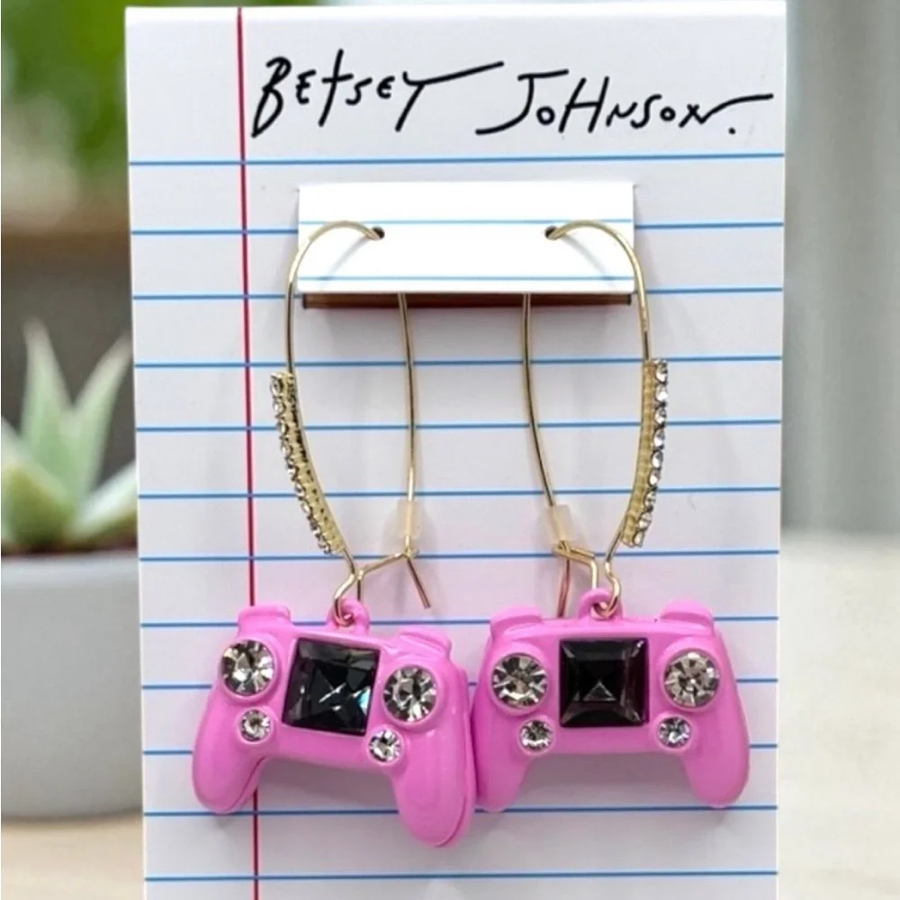 Betsey Johnson Pink Game Controller Earrings! - Picture 5 of 6